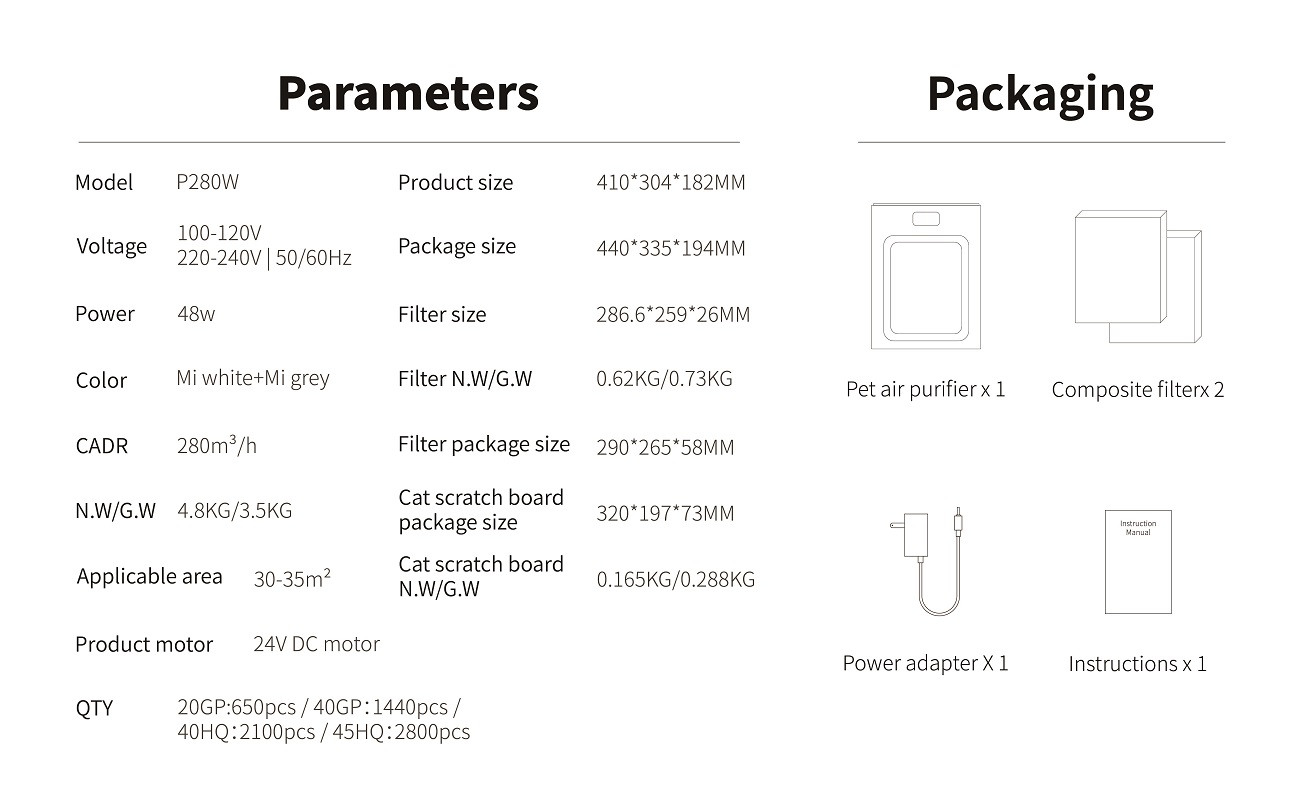 Pet Air Purifier P280W