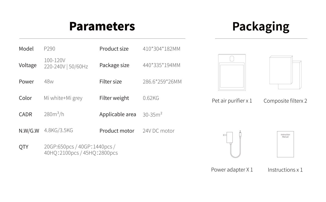 Pet Air Purifier P290W